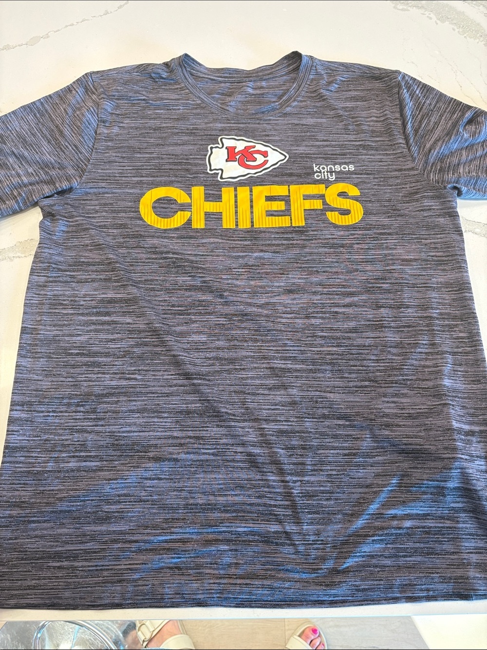 Nike Men’s Kansas City Chiefs Short Sleeve Tee - Gray with Yellow Logo